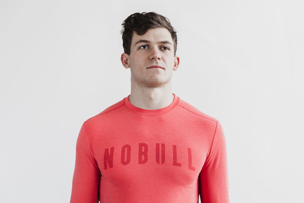 Nobull Men's Long Sleeves Red | Australia (CH6973)